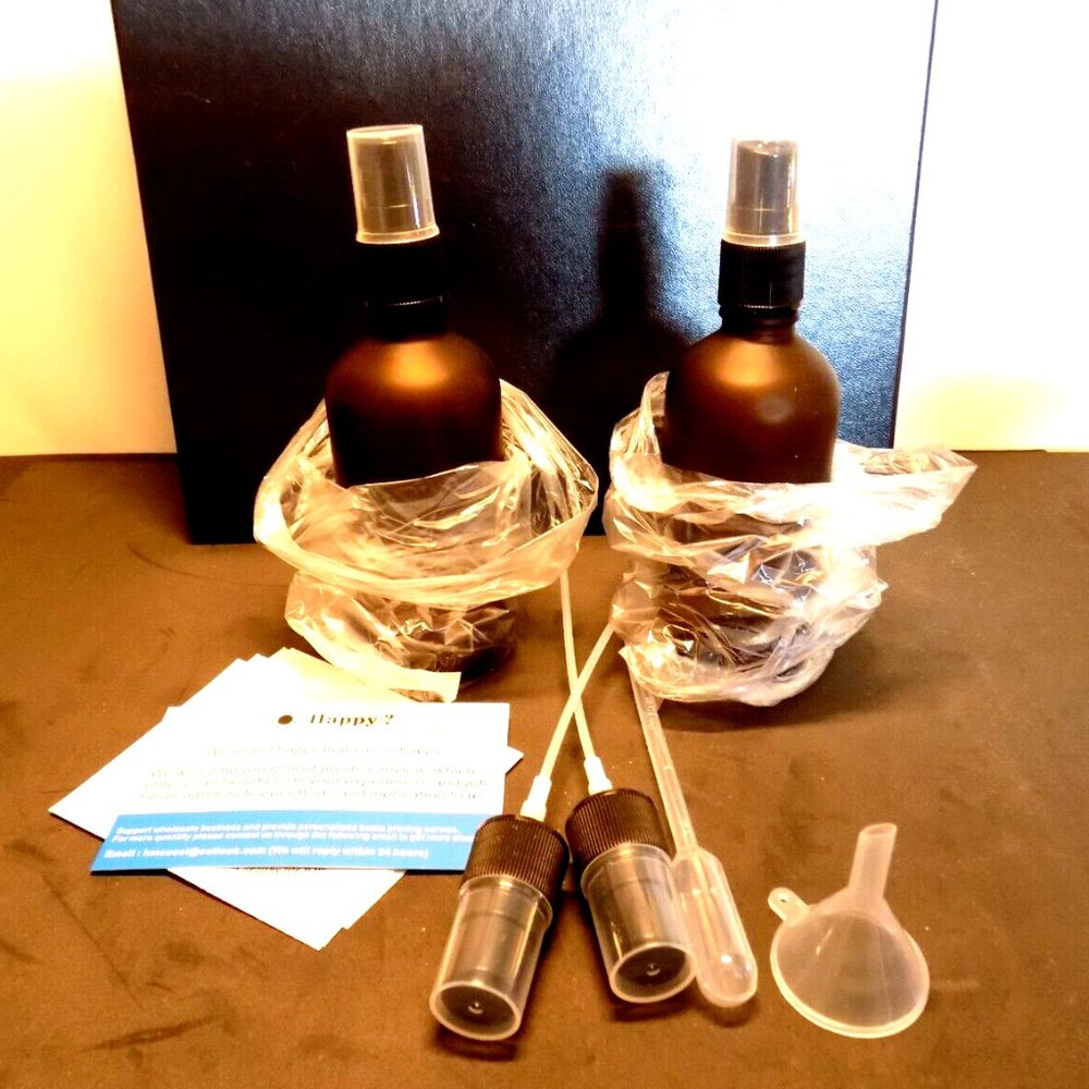 Amber Glass Spray Bottles for Essential Oils 4oz Empty Small Fine Mist Spray 2PC